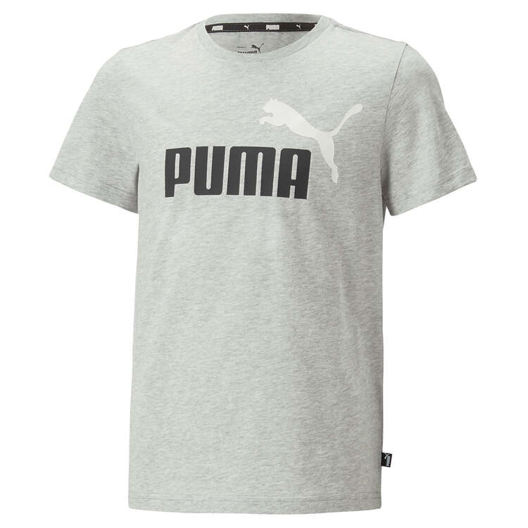 Puma Kids Essentials Plus 2 Colour Logo Tee, Grey, rebel_hi-res