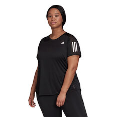 adidas Womens Own the Run Tee Plus Black XL, Black, rebel_hi-res