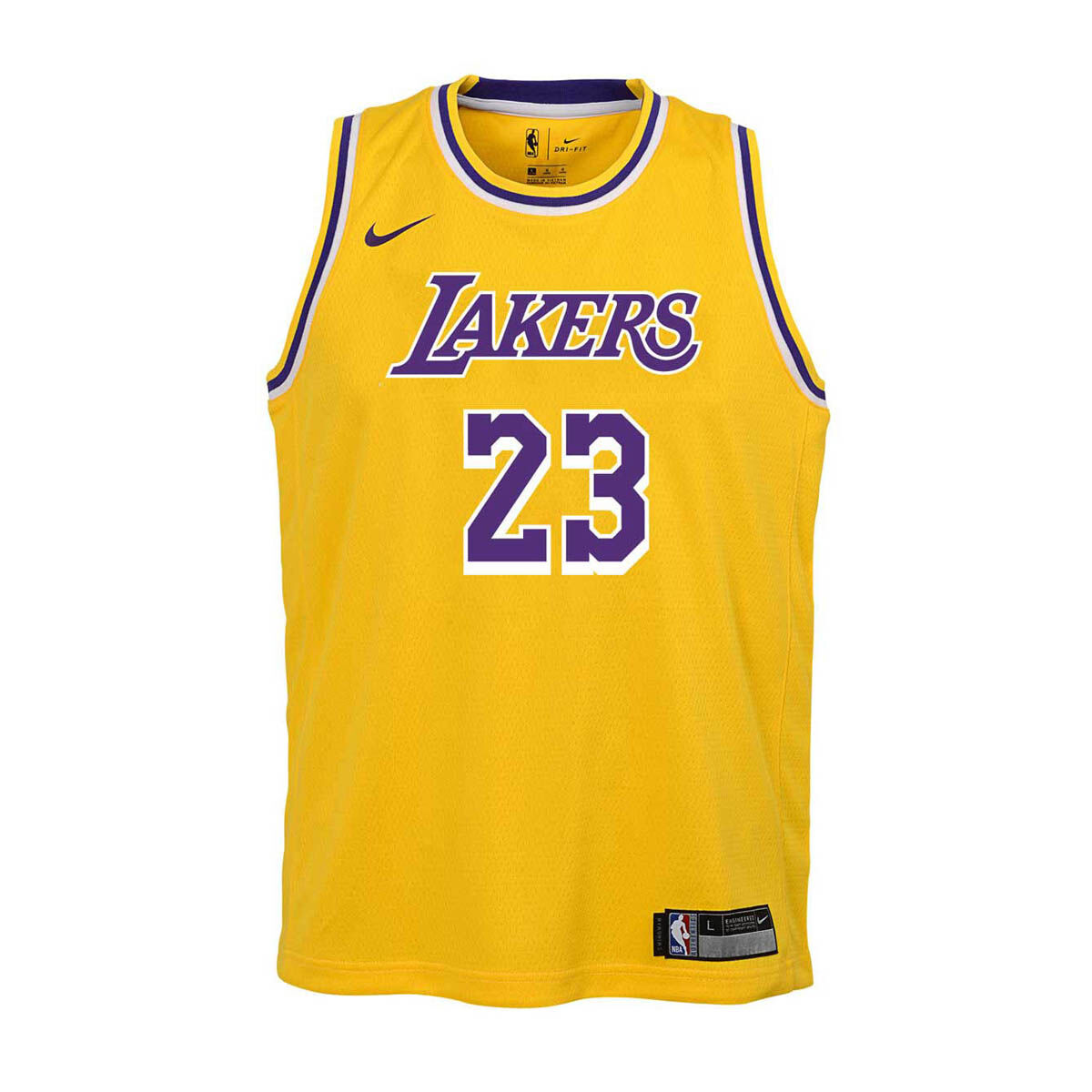Nike Los Angeles Lakers LeBron James Icon 2020/21 Kids Swingman Jersey Yellow L