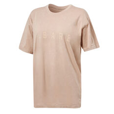 Running Bare Womens Hollywood 90s Relax Tee, Beige, rebel_hi-res