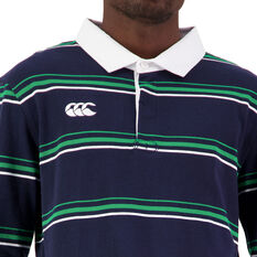 Canterbury Men's Yarn Dye Striped Rugby Jersey, Navy/Green, rebel_hi-res