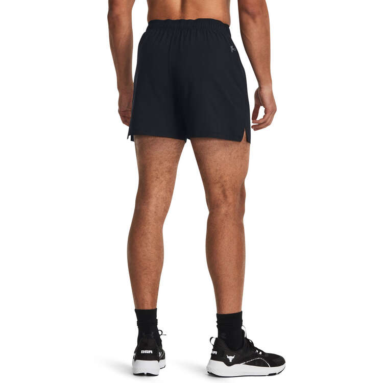 Under Armour Project Rock Mens 5-inch Woven Shorts, Black, rebel_hi-res