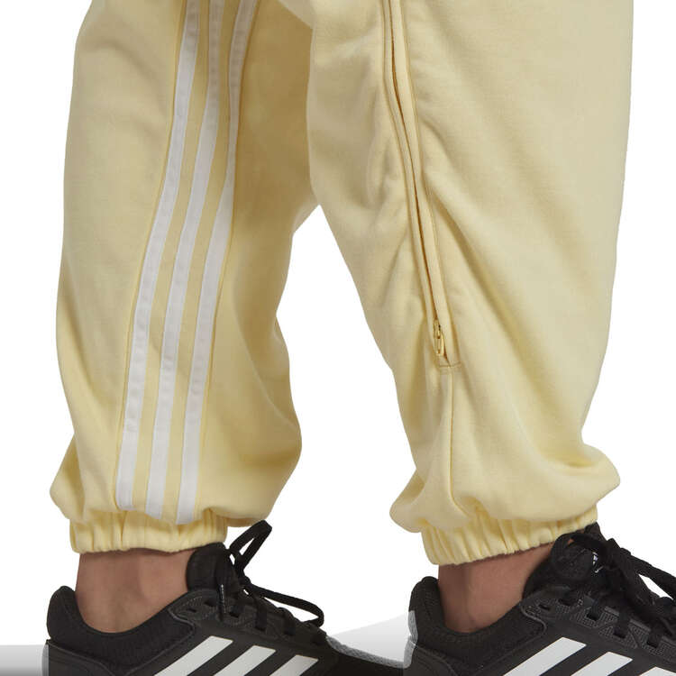 adidas Womens  Hyperglam 3-Stripes Cuffed Sweatpants Yellow L, Yellow, rebel_hi-res