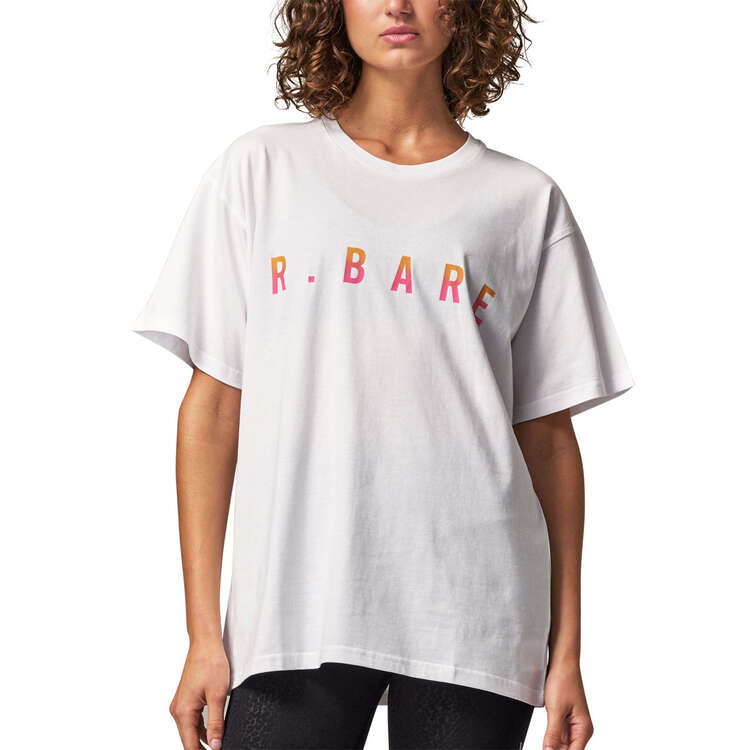 Running Bare Womens Hollywood 90s Relax Tee, White, rebel_hi-res