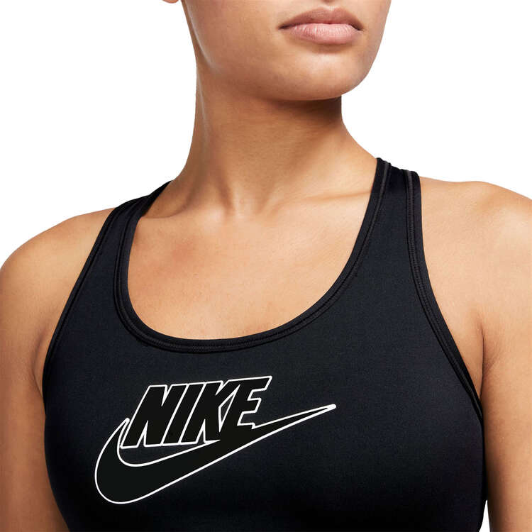 Nike Womens Swoosh Medium-Support Padded Sports Bra, Black, rebel_hi-res