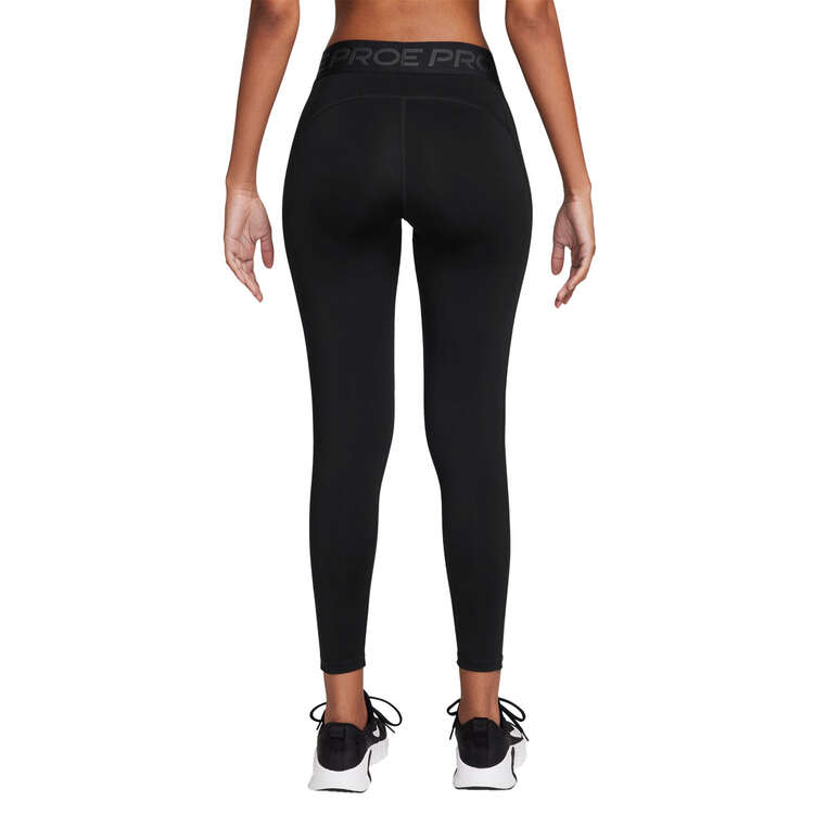 Nike Pro Womens Dri-FIT Mid-Rise Graphic 7/8 Tights Black XS, Black, rebel_hi-res