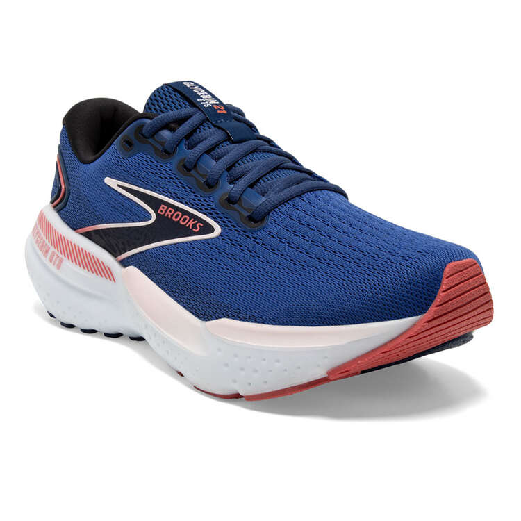Brooks Glycerin GTS 21 Womens Running Shoes, Blue/Pink, rebel_hi-res