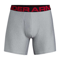 Under Armour Mens Tech 6in 2 Pack Underwear Grey S, Grey, rebel_hi-res