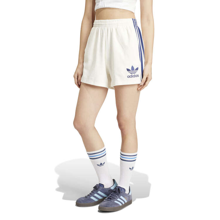 adidas Originals Womens Terry Shorts White XS, White, rebel_hi-res