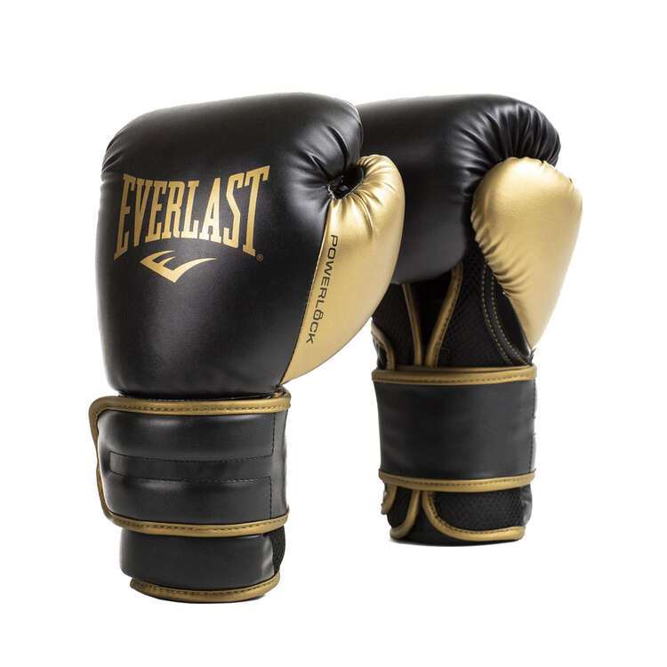 Everlast Powerlock2 Training Boxing Gloves Black 10oz, Black, rebel_hi-res