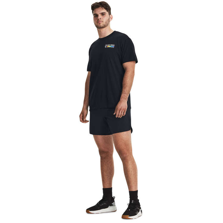 Under Armour Project Rock Mens Thermal Bull Heavyweight Tee, Black, rebel_hi-res