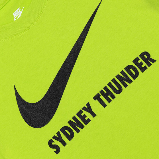 Sydney Thunder 2021/22 Kids Swoosh Tee, Green, rebel_hi-res