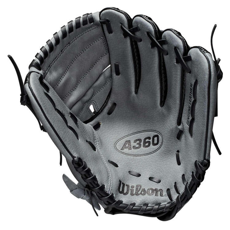 Wilson A360 Right Hand Baseball Glove Silver 12in, Silver, rebel_hi-res