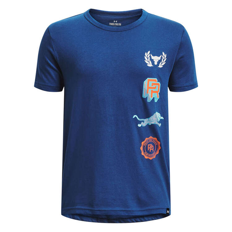 Under Armour Boys Project Rock SMS Tee, Blue, rebel_hi-res