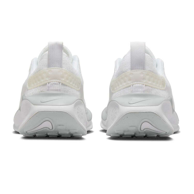 Nike ReactX Infinity Run Flyknit 4 SE Womens Running Shoes, White/Silver, rebel_hi-res