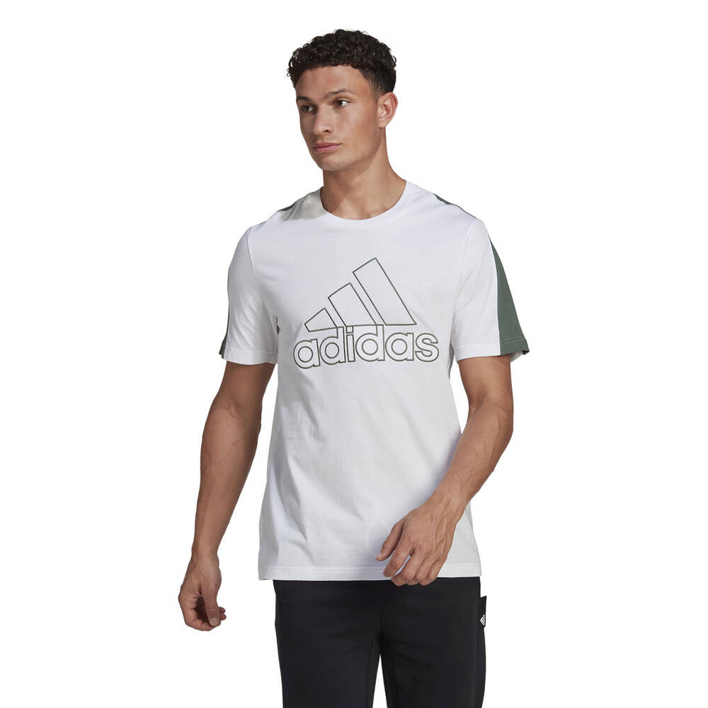 adidas Mens Future Icons Embroidered Badge of Sport Tee White M | Rebel ...