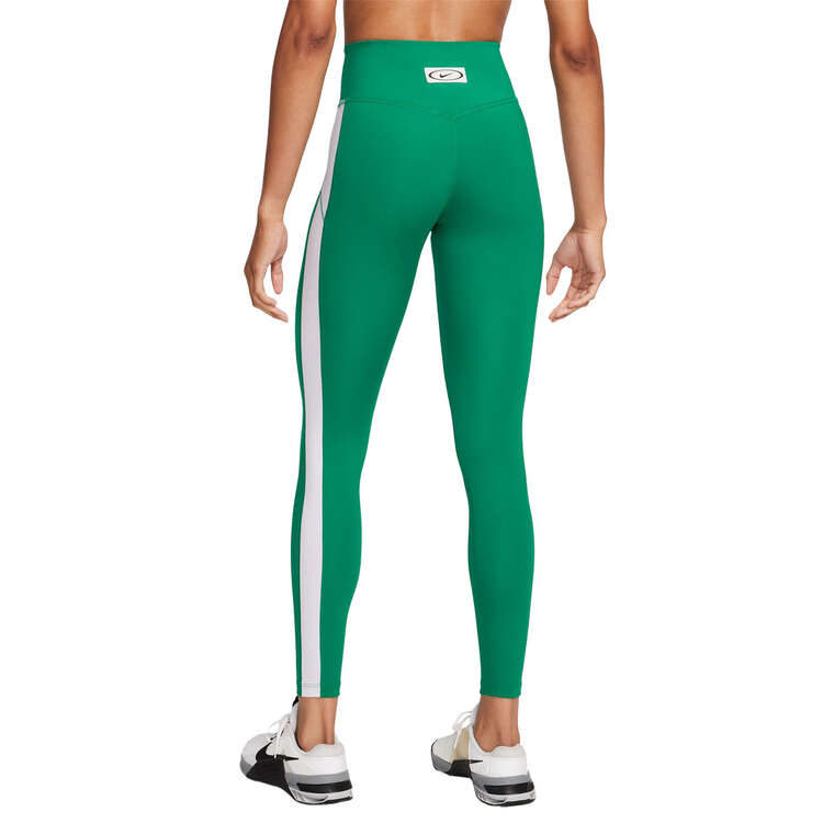 Nike One Womens Mid-Rise Full Length Tights Green XS, Green, rebel_hi-res