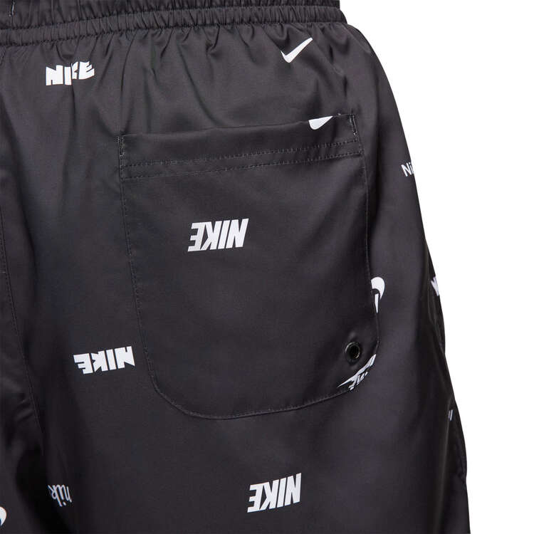 Nike Mens Club Woven Allover Print Flow Shorts, Black/White, rebel_hi-res