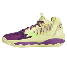adidas Dame 8 Kids Basketball Shoes Yellow US 4, Yellow, rebel_hi-res
