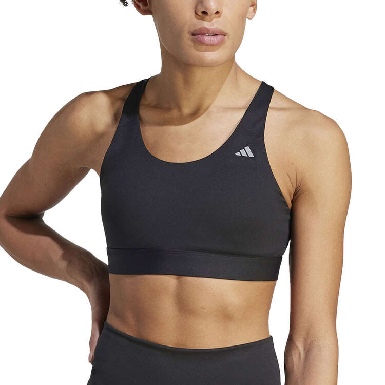adidas Womens Ultimateadidas Run Medium-Support Sports Bra, Black, rebel_hi-res