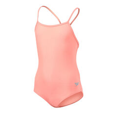 Speedo Girls Leisure Crossback One Piece Swimsuit Coral 5, Coral, rebel_hi-res