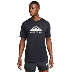 Nike Mens Dri-FIT Trail Running Tee Black XS, Black, rebel_hi-res