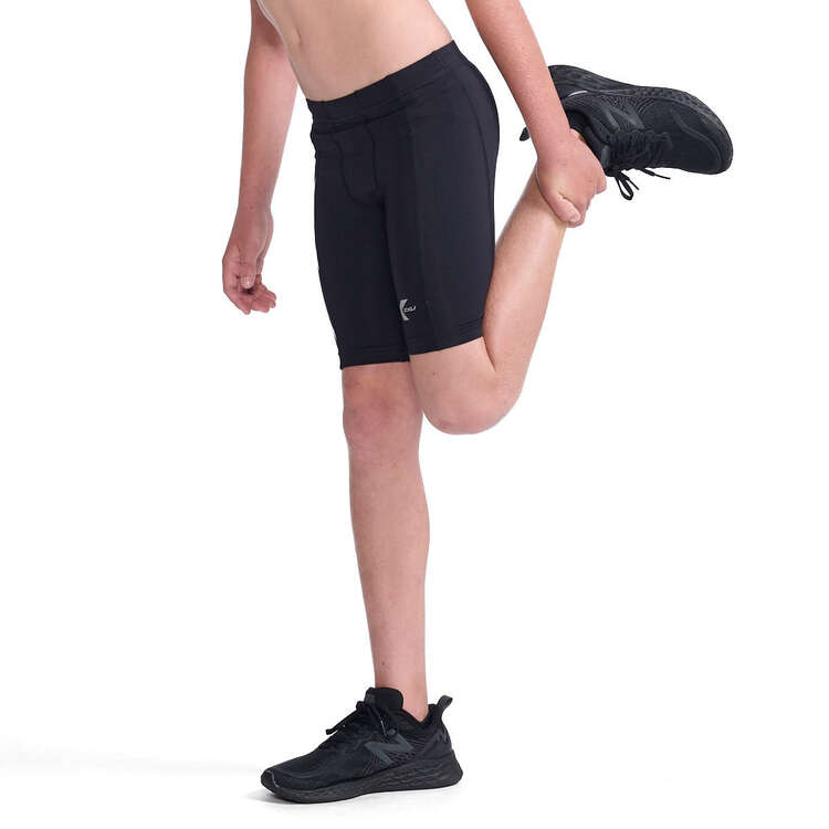 2XU Boys Compression Shorts, Black, rebel_hi-res