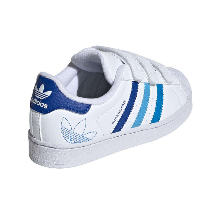 adidas Originals Superstar PS Kids Casual Shoes, White/Blue, rebel_hi-res