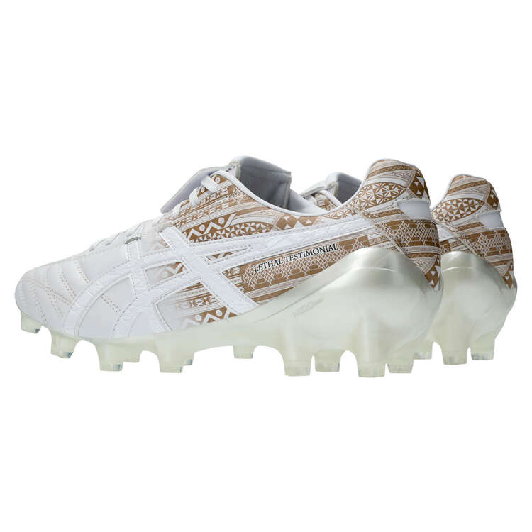 Asics Lethal Testimonial 4 IT Voyager Football Boots, White/Clay, rebel_hi-res