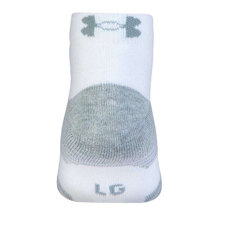 Under Armour HeatGear Low Cut 3 Pack Socks White L - WMN 11-13/MEN 9-12.5, White, rebel_hi-res