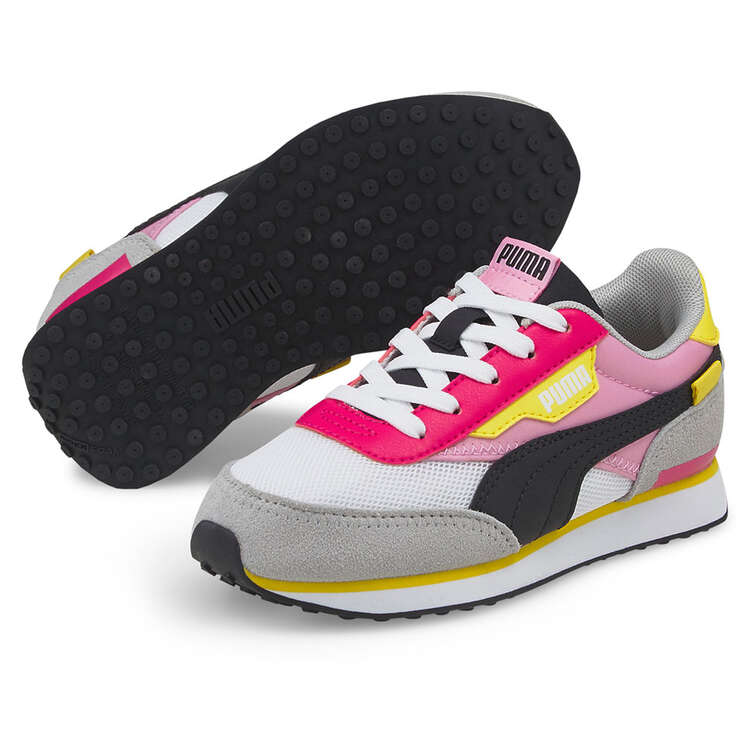 Puma Future Rider Splash PS Kids Casual Shoes, White/Pink, rebel_hi-res