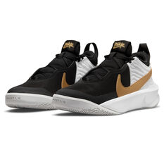 Nike Team Hustle D 10 Kids Basketball Shoes, Black/Gold, rebel_hi-res