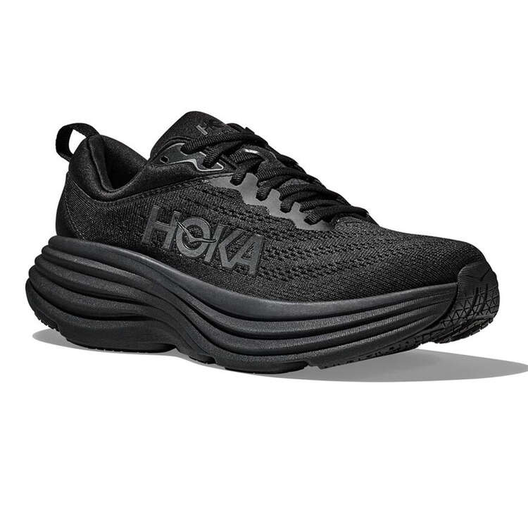 HOKA Bondi 8 2E Mens Running Shoes Black US 7, Black, rebel_hi-res