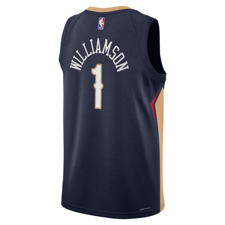 Nike Youth New Orleans Pelicans Zion Williamson 2023/24 Icon Basketball Jersey, Navy, rebel_hi-res