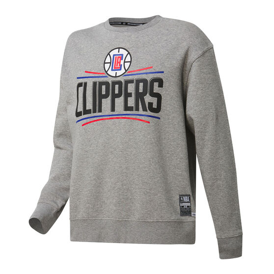 Los Angeles Clippers Mens Fleece Crew Sweatshirt, Grey, rebel_hi-res