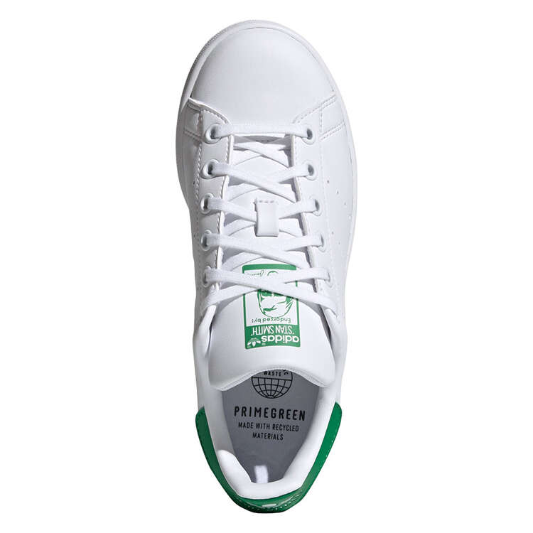 adidas Originals Stan Smith GS Kids Casual Shoes, White/Green, rebel_hi-res