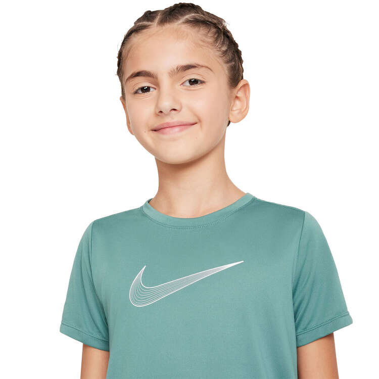 Nike Kids Dri-Fit One Graphic Tee, Green/White, rebel_hi-res