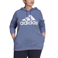 adidas Womens Essentials Logo Fleece Hoodie Plus, Purple, rebel_hi-res