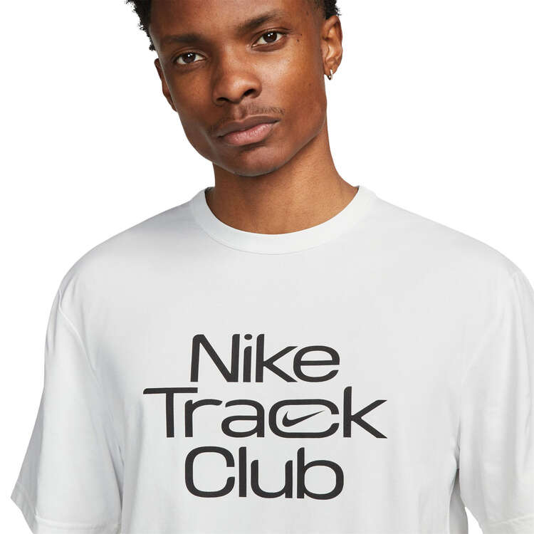 Nike Mens Dri-FIT Track Club Running Tee, White, rebel_hi-res