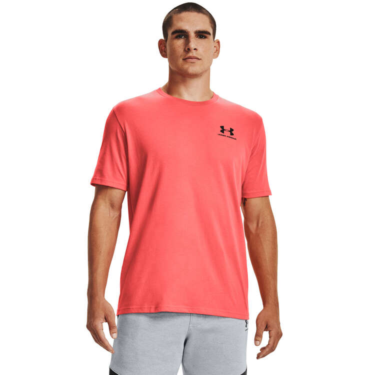 Under Armour Mens Sportstyle Left Chest Tee Red M, Red, rebel_hi-res