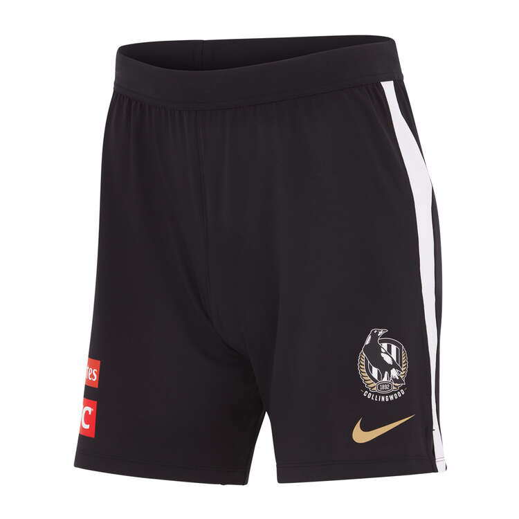 Collingwood Magpies 2024 Mens Training Shorts, Black, rebel_hi-res