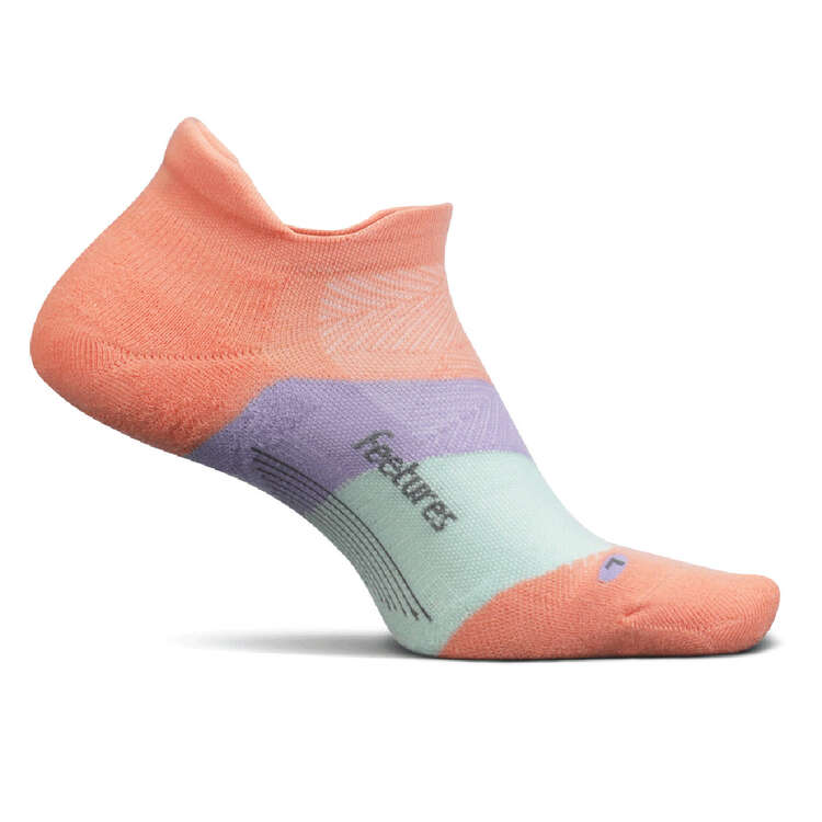 Feetures Elite Cushion No Show Tab Socks Peach S - YTH 1Y-5Y/WMN 4-6.5, Peach, rebel_hi-res