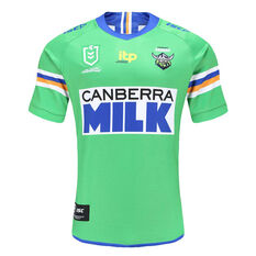 Canberra Raiders 2021 Mens Heritage Jersey Green S, Green, rebel_hi-res