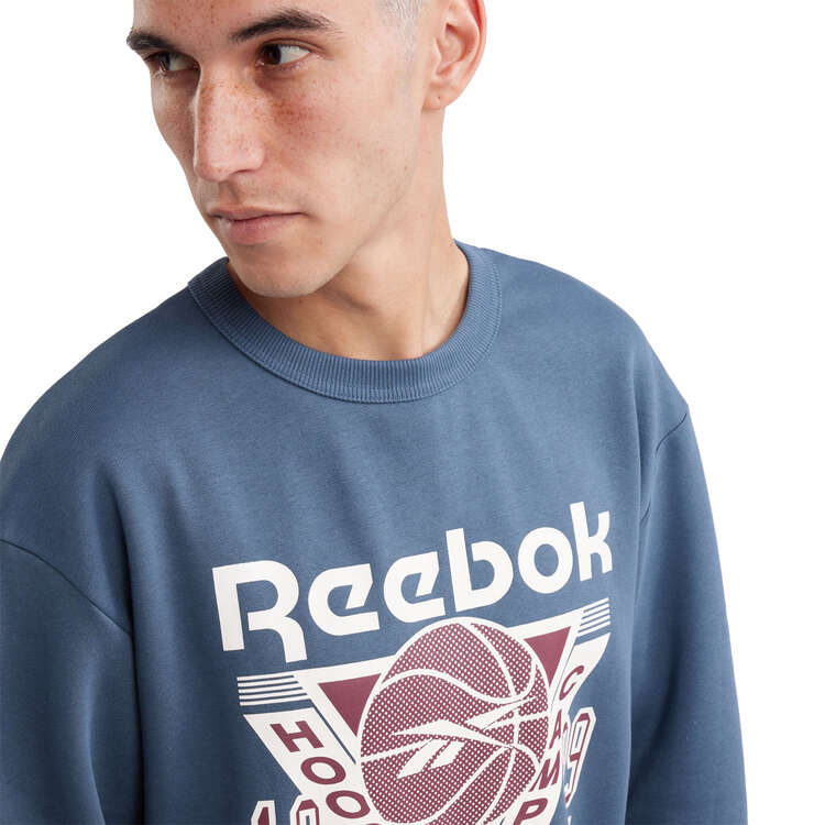 Reebok Mens Basketball Crew Sweatshirt, Blue, rebel_hi-res