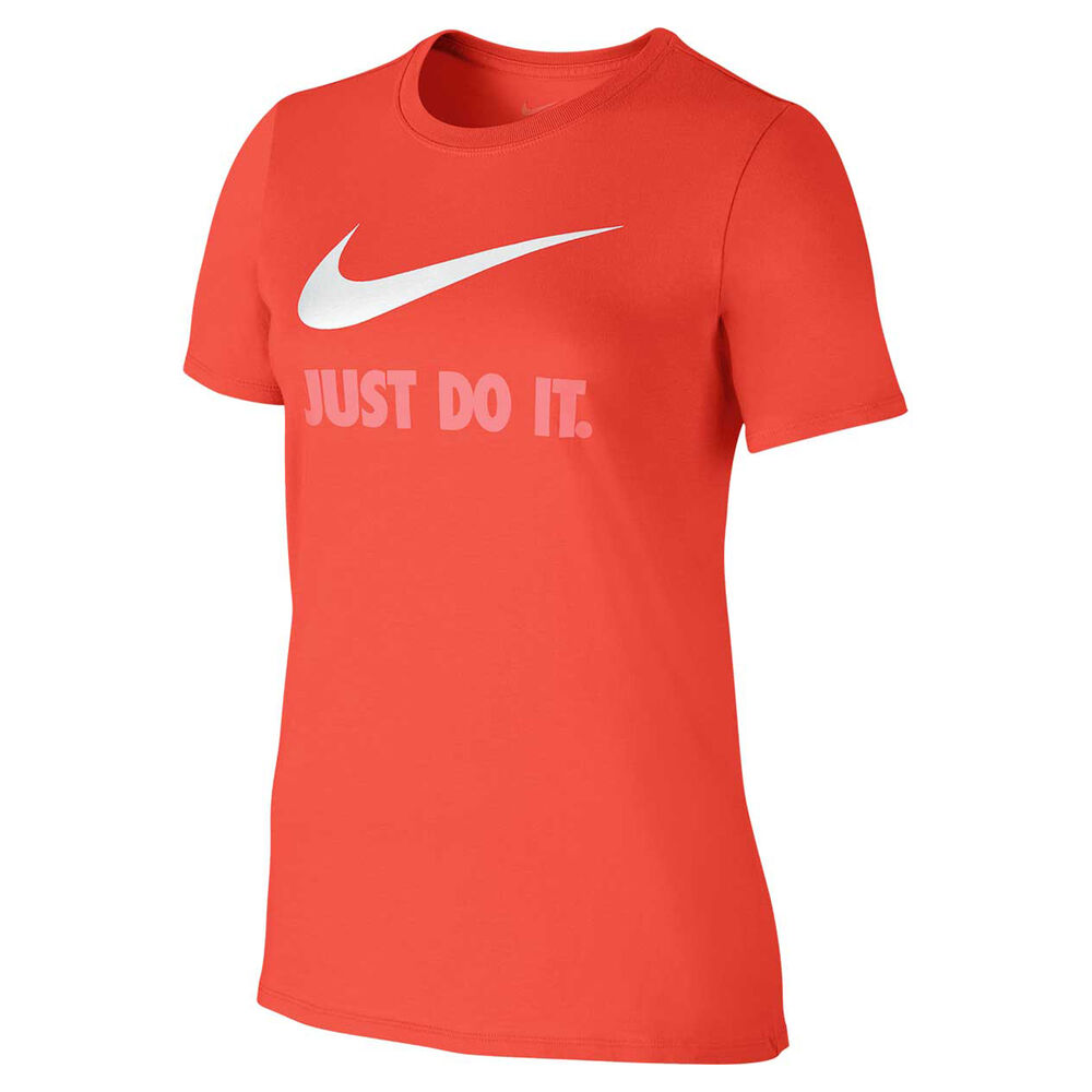 Nike Womens Just Do It Swoosh Tee Orange / Pink S Adult | Rebel Sport