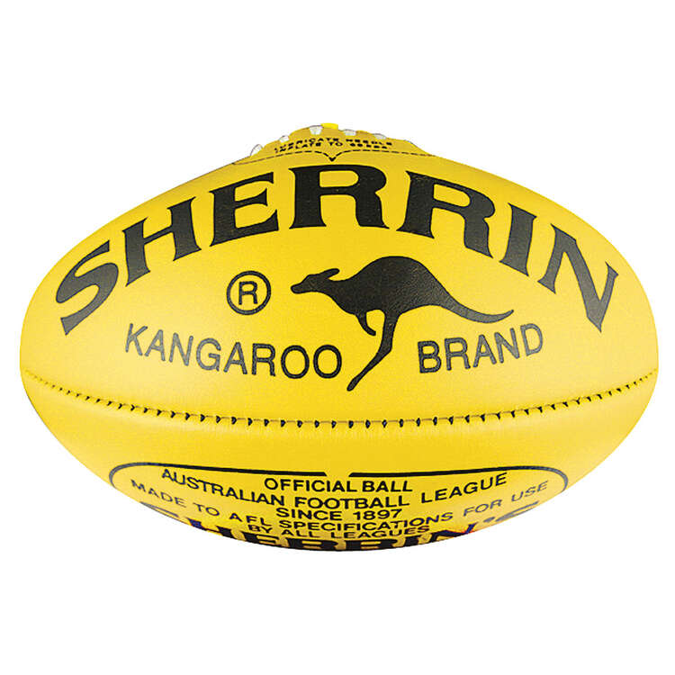 Sherrin KB Australian Rules Football Yellow 5, Yellow, rebel_hi-res