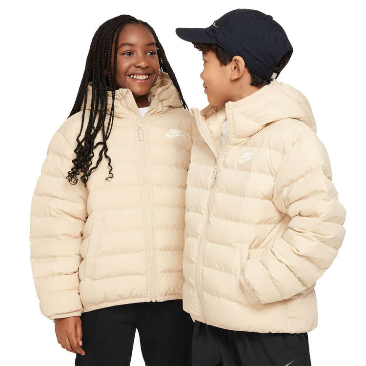 Nike Kids Sportswear Synthetic Fill Hooded Jacket, Beige, rebel_hi-res