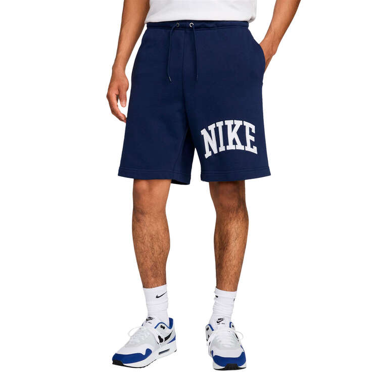 Nike Club Fleece Mens French Terry Shorts, Navy/White, rebel_hi-res