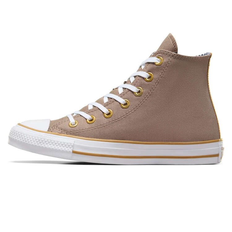 Converse Chuck Taylor All Star Hi Top Womens Casual Shoes, Brown/Gold, rebel_hi-res