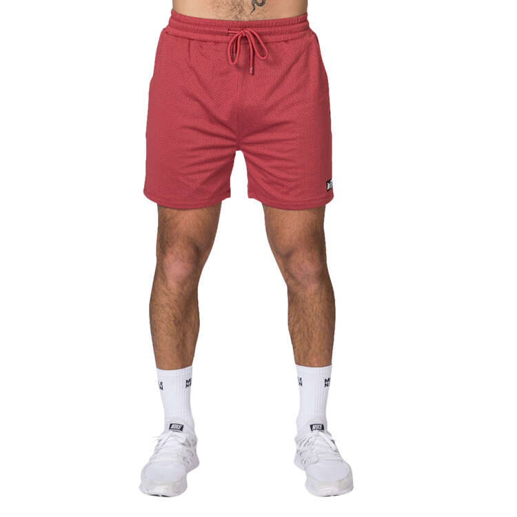 Muscle Nation Mens Lay Up 5 Inch Shorts, Red, rebel_hi-res